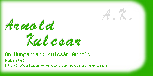 arnold kulcsar business card